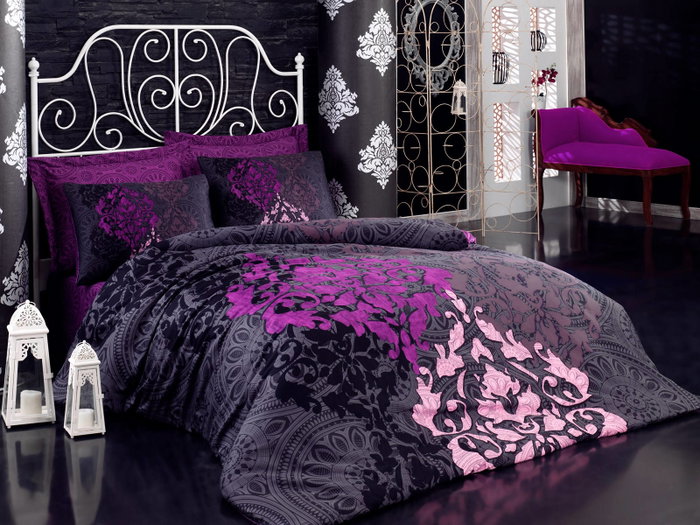 L'essentiel linge de maison Kosem Sultan - Granate, Morado, Rosa y Negro, Doble, Satén de Algodón L'essentiel linge de maison Kosem Sultan - Granate, Morado, Rosa y Negro, Doble, Satén de Algodón
